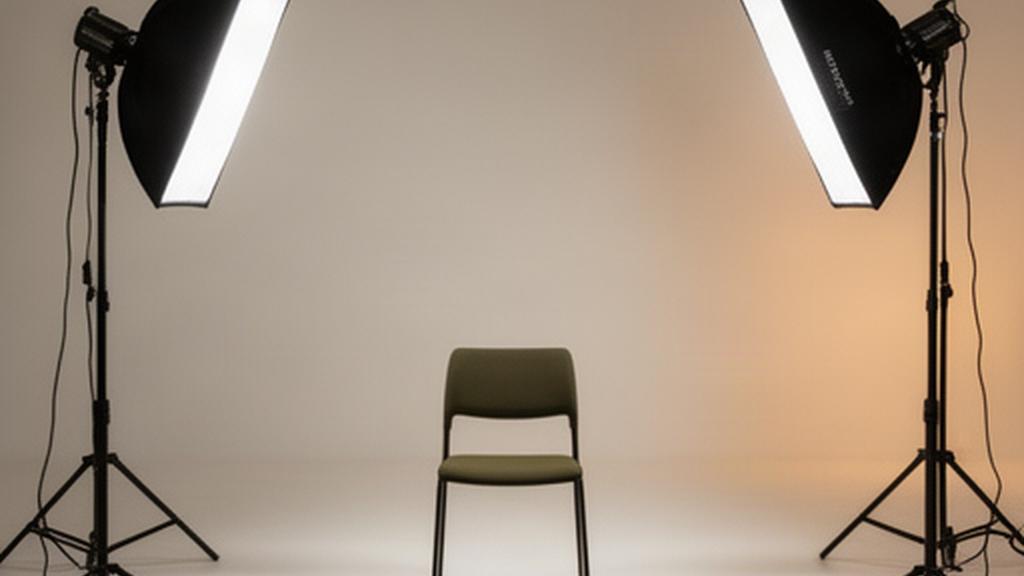 LED-panelen en softboxen opgesteld voor een interview in een studio